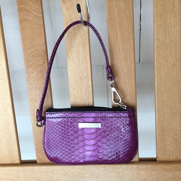 Calvin Klein purple fuchsia snake skin wristlet - Picture 3 of 8